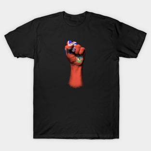 Flag of Bermuda on a Raised Clenched Fist T-Shirt